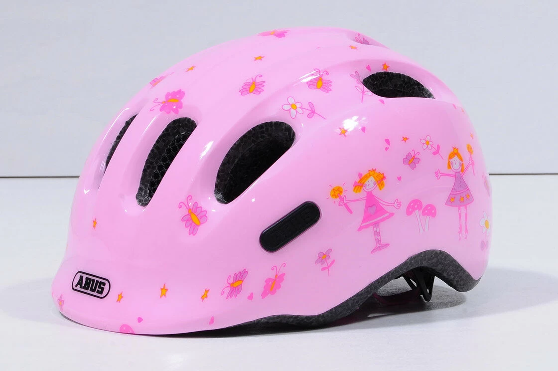 Dziecięcy kask rowerowy Abus Smiley 2.0, różowy Rozmiar M: 50-55 cm