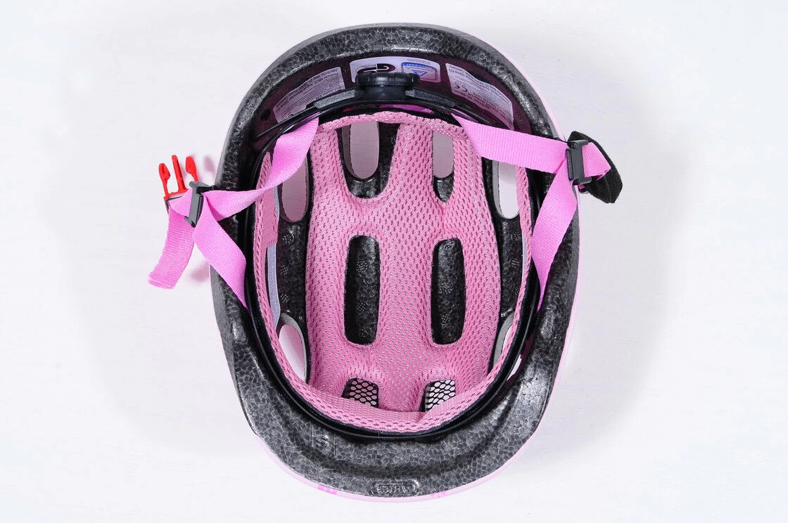 Dziecięcy kask rowerowy Abus Smiley 2.0, różowy Rozmiar M: 50-55 cm