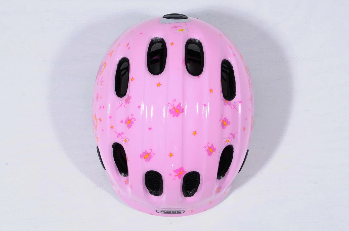 Dziecięcy kask rowerowy Abus Smiley 2.0, różowy Rozmiar M: 50-55 cm