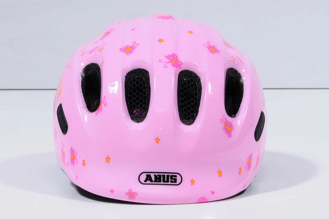 Dziecięcy kask rowerowy Abus Smiley 2.0, różowy Rozmiar M: 50-55 cm