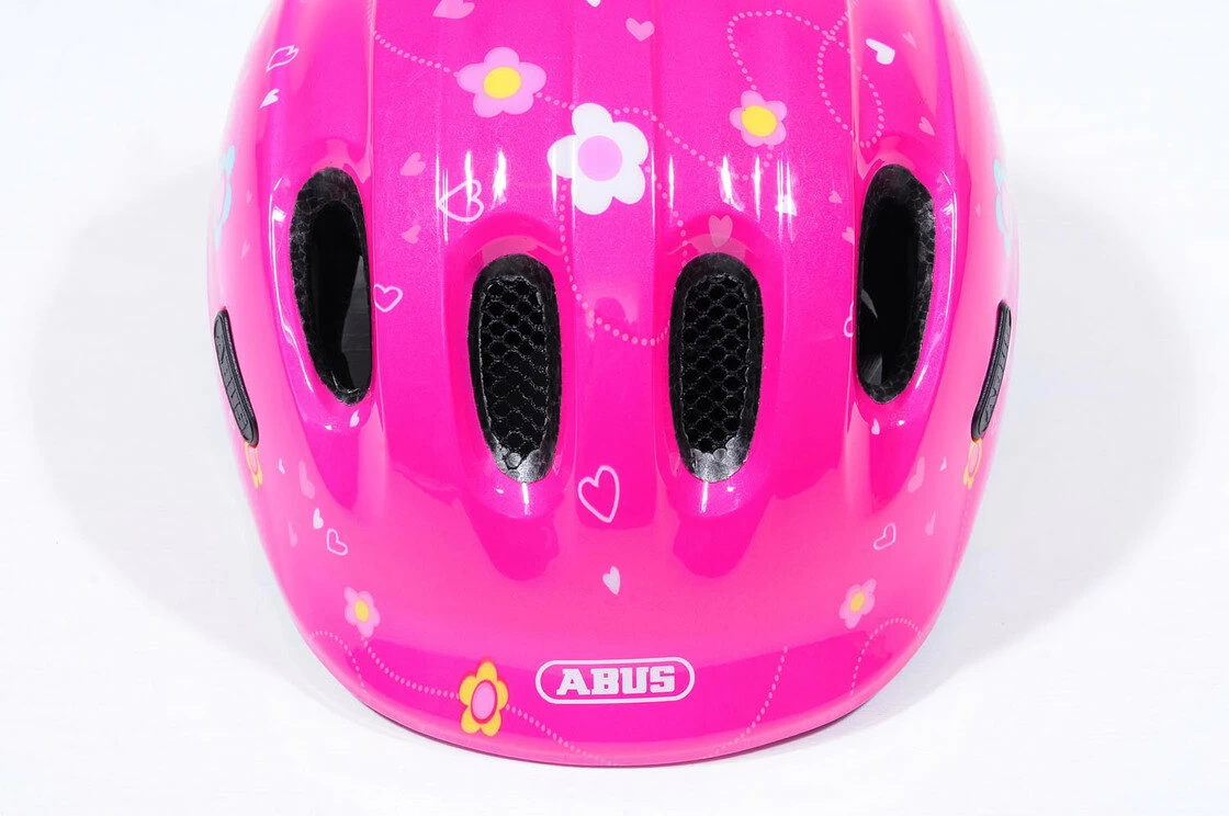 Dziecięcy kask rowerowy Abus Smiley 2.0, różowy