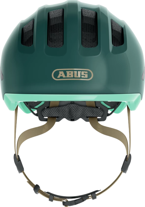 Dziecięcy kask rowerowy ABUS Smiley 3.0 ACE LED Royal Green  Rozmiar S: 45-50 cm