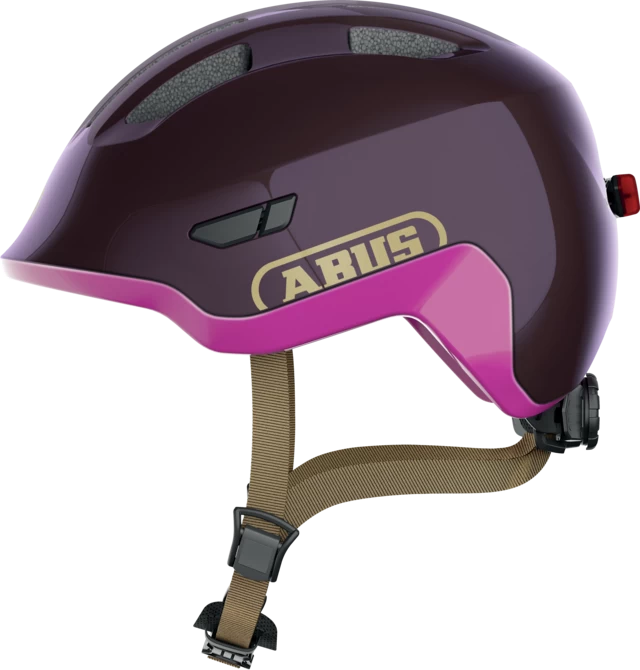 Dziecięcy kask rowerowy ABUS Smiley 3.0 ACE LED Royal Purple   Rozmiar S: 45-50 cm