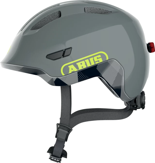 Dziecięcy kask rowerowy ABUS Smiley 3.0 ACE LED Shiny Grey