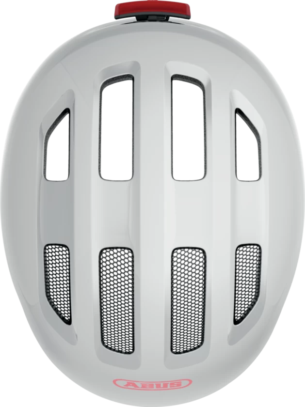 Dziecięcy kask rowerowy ABUS Smiley 3.0 ACE LED Shiny White Rozmiar S: 45-50 cm