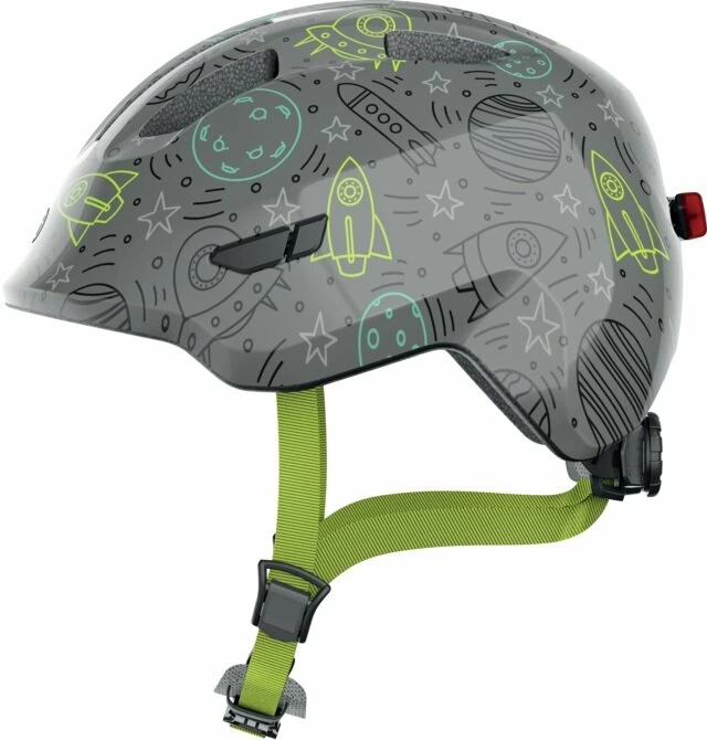 Dziecięcy kask rowerowy ABUS Smiley 3.0 LED Grey Space