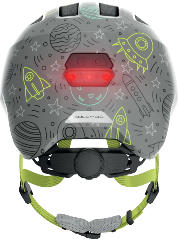 Dziecięcy kask rowerowy ABUS Smiley 3.0 LED Grey Space