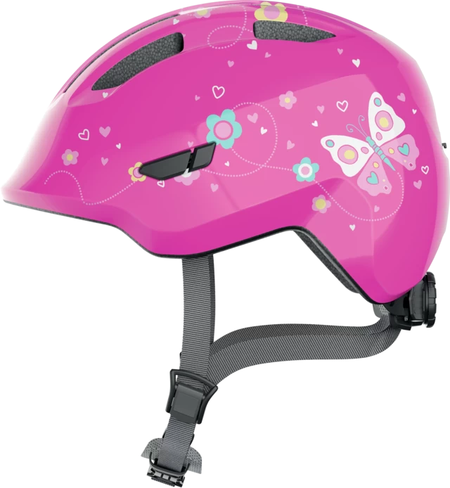 Dziecięcy kask rowerowy ABUS Smiley 3.0 Pink Butterfly Rozmiar M: 50-55 cm