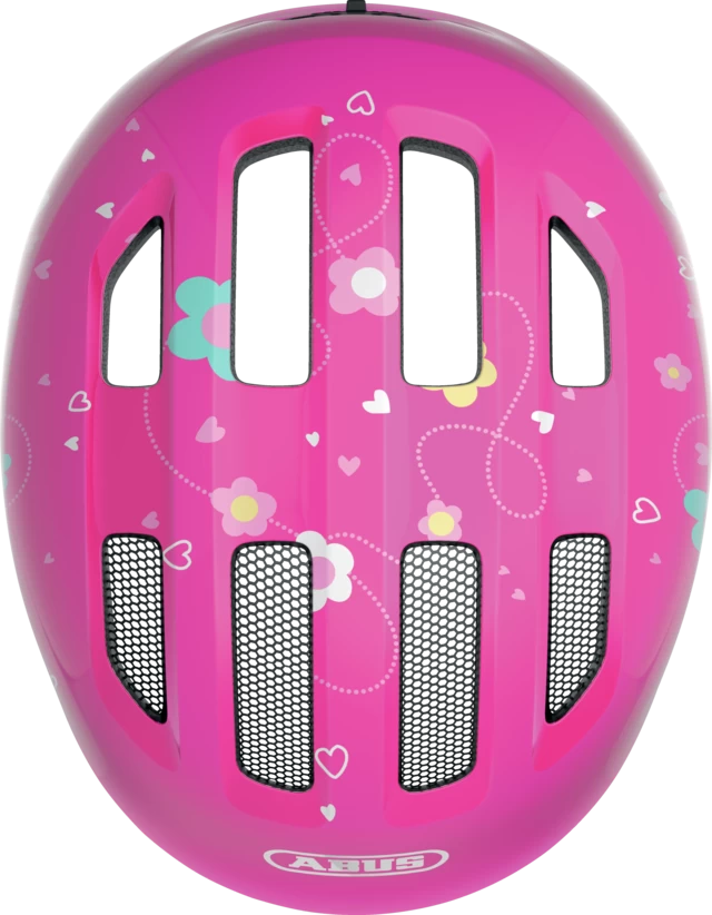 Dziecięcy kask rowerowy ABUS Smiley 3.0 Pink Butterfly Rozmiar S: 45-50 cm
