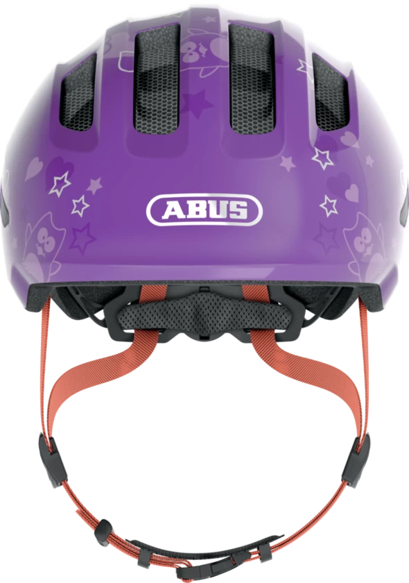 Dziecięcy kask rowerowy ABUS Smiley 3.0 Purple Star Rozmiar M: 50-55 cm
