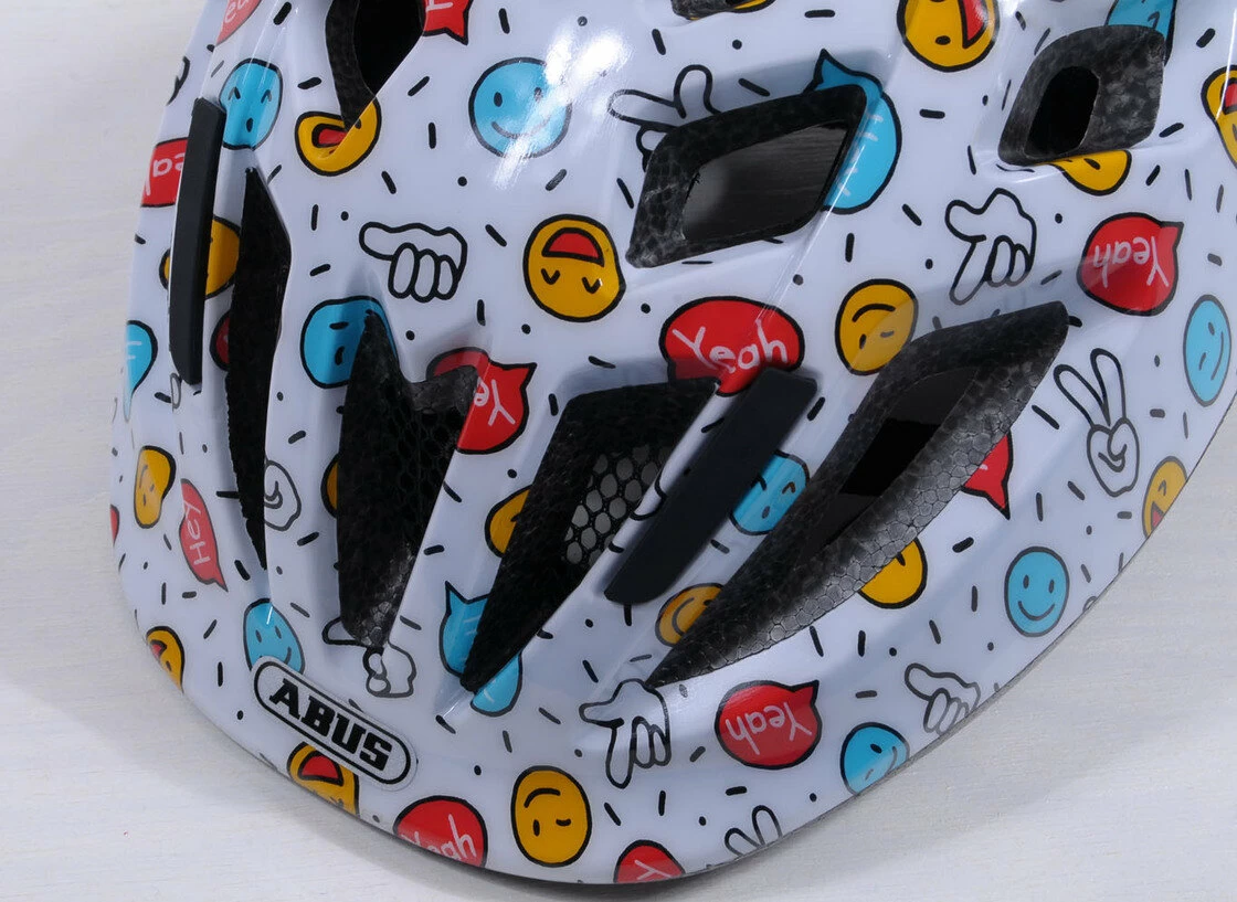 Dziecięcy kask rowerowy Abus Smooty 2.0 White Smiley