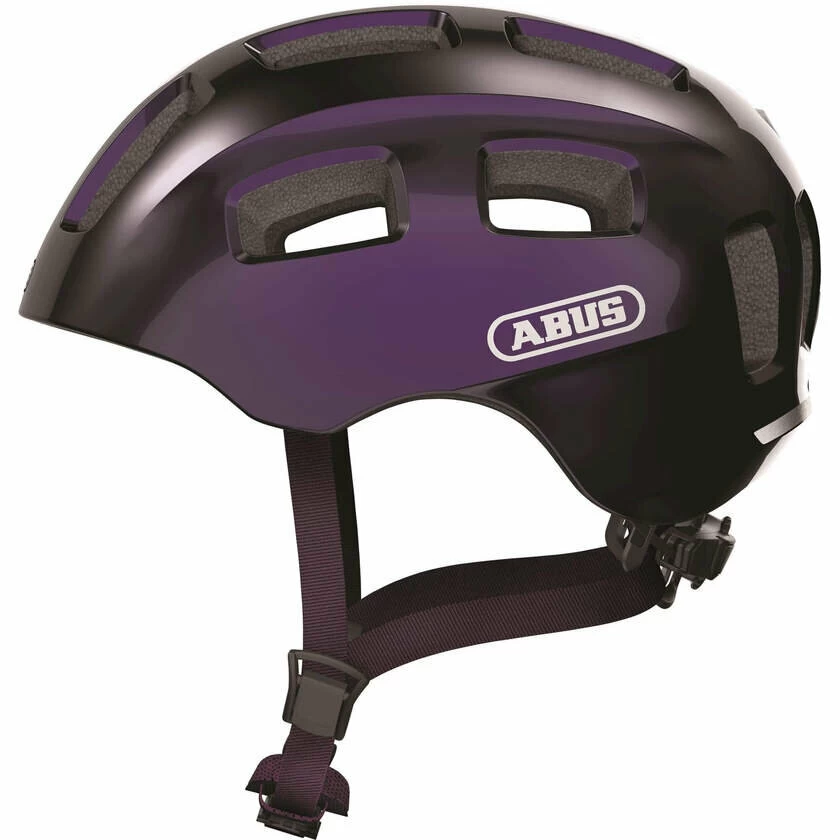 Dziecięcy kask rowerowy Abus Youn-I 2.0 Black Violet Rozmiar S: 48-54 cm