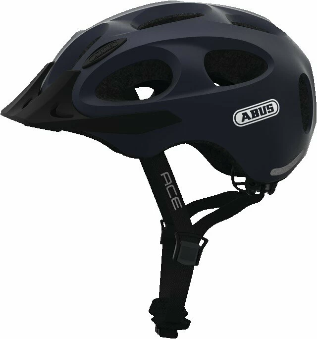 Dziecięcy kask rowerowy Abus Youn-I Ace, niebieski metalik M - 52-57 cm