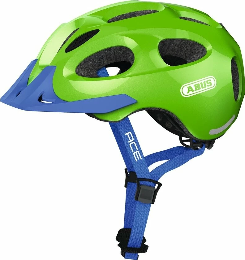 Dziecięcy kask rowerowy Abus Youn-I Ace, zielony / niebieski