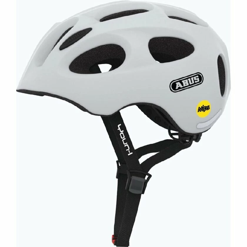 Dziecięcy kask rowerowy Abus Youn-I MIPS, biały Rozmiar S: 48-54 cm