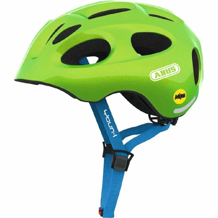 Dziecięcy kask rowerowy Abus Youn-I MIPS, zielony Rozmiar S: 48-54 cm