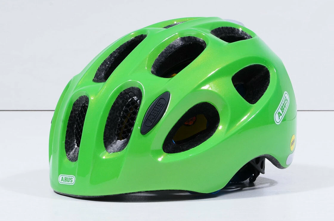 Dziecięcy kask rowerowy Abus Youn-I MIPS, zielony Rozmiar S: 48-54 cm