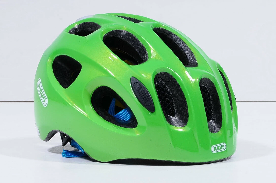 Dziecięcy kask rowerowy Abus Youn-I MIPS, zielony Rozmiar S: 48-54 cm