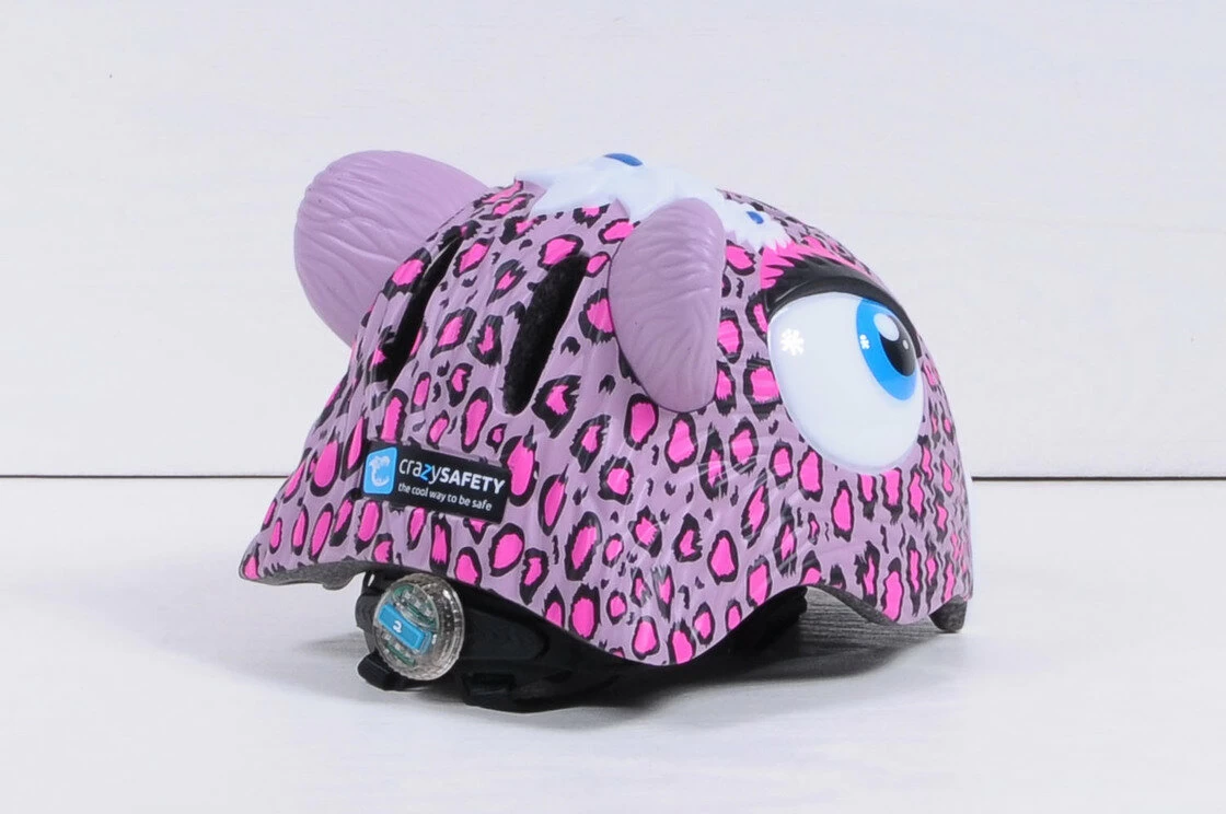 Dziecięcy kask rowerowy Crazy Safe leopard (fioletowy)