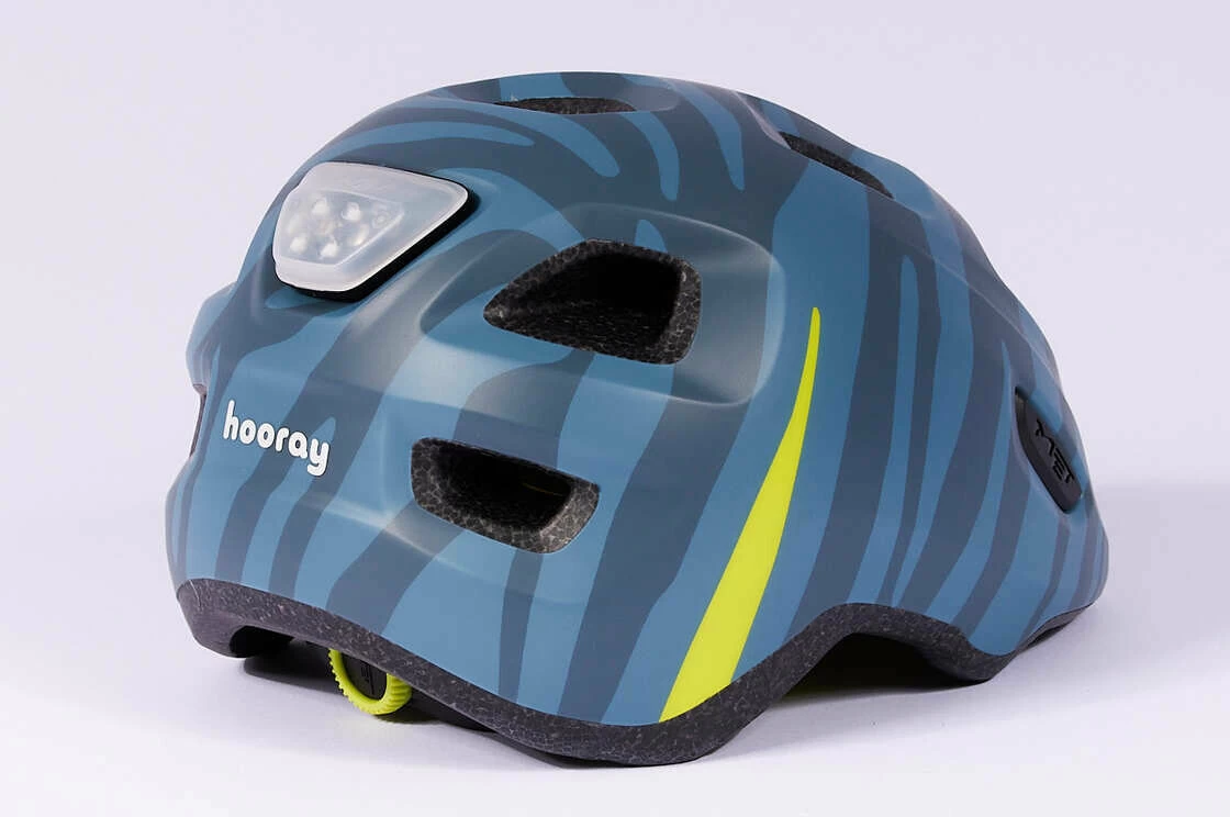 Dziecięcy kask rowerowy MET Hooray! Blue Zebra MIPS Rozmiar: S/M 52-55cm