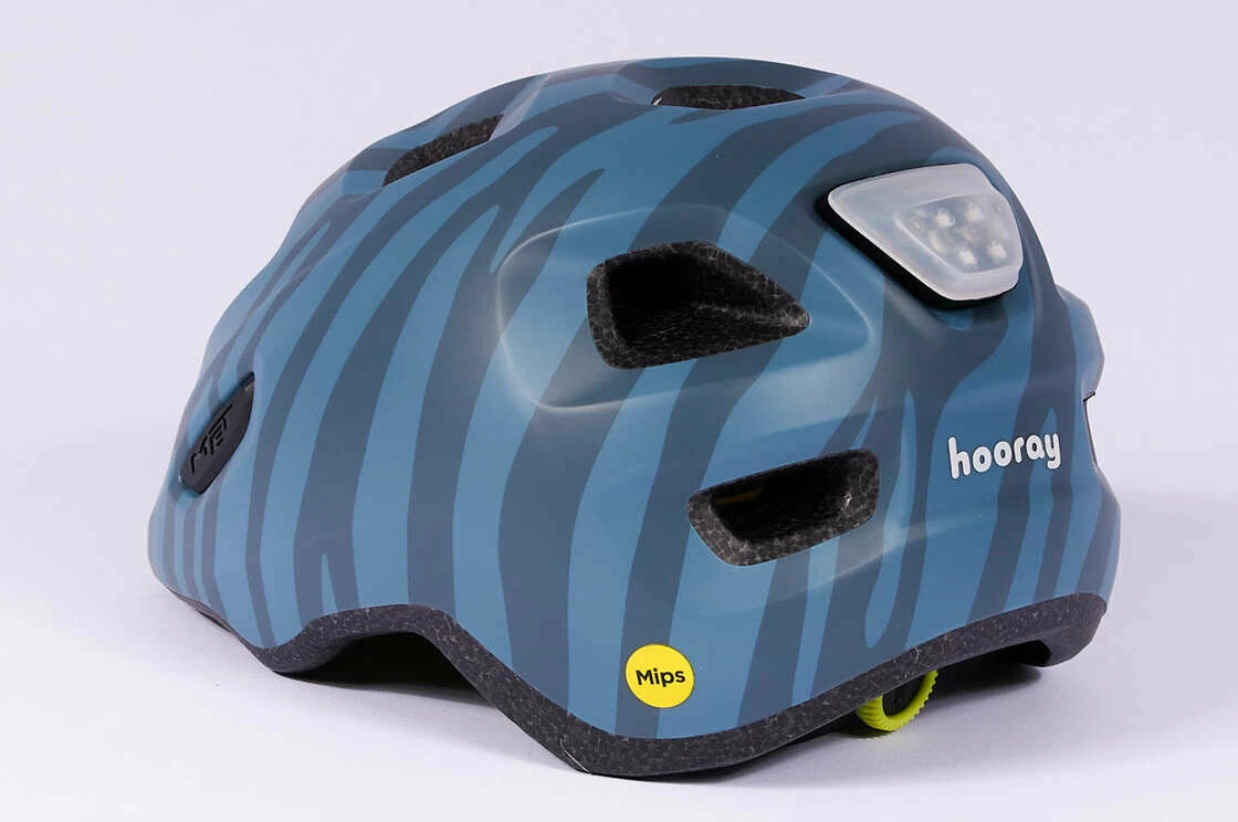 Dziecięcy kask rowerowy MET Hooray! Blue Zebra MIPS Rozmiar: S/M 52-55cm