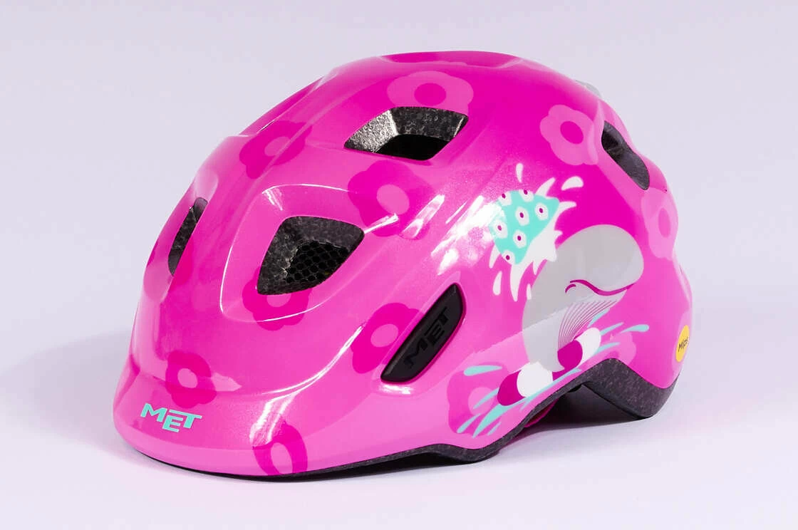 Dziecięcy kask rowerowy MET Hooray! Pink Whale MIPS Rozmiar: S/M 52-55cm