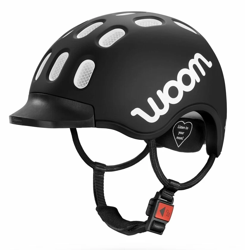 Dziecięcy kask rowerowy woom Czarny mat S (50-53)