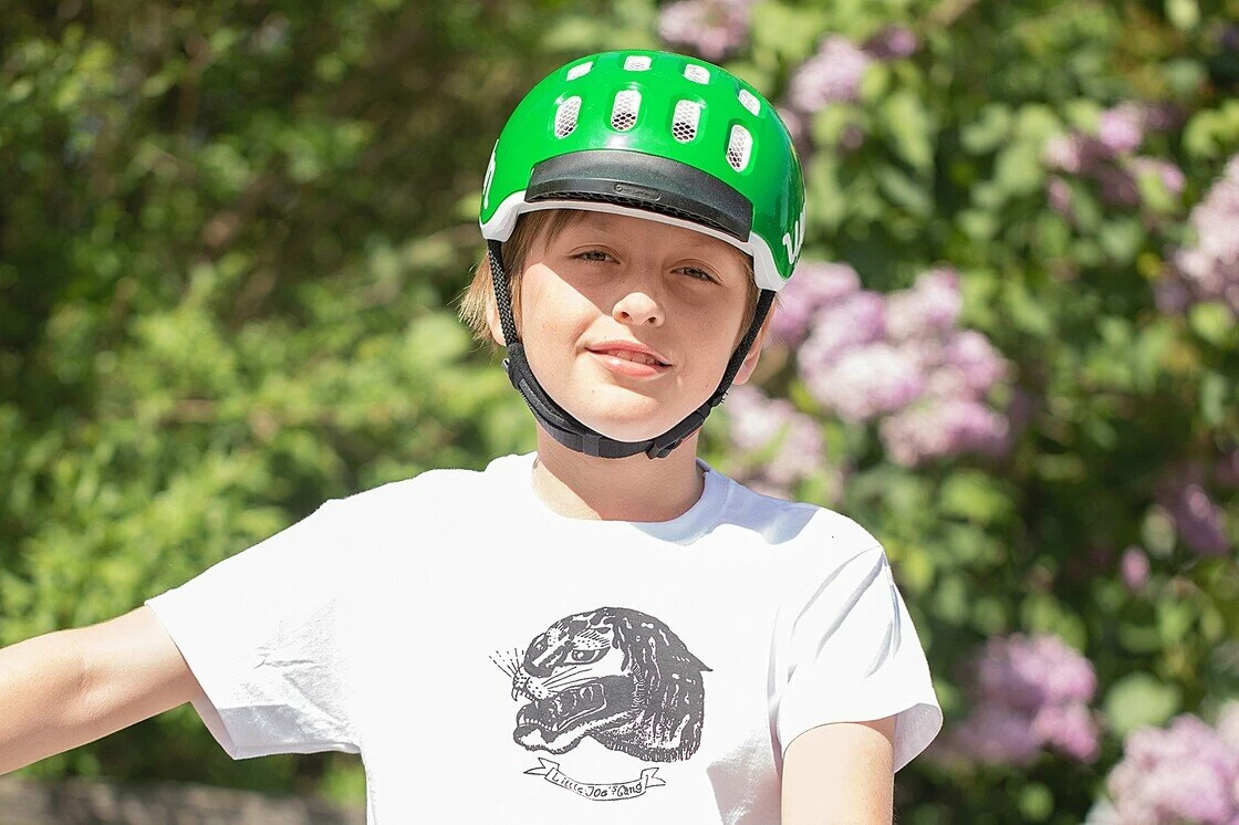 Dziecięcy kask rowerowy woom Zielony S (50-53)