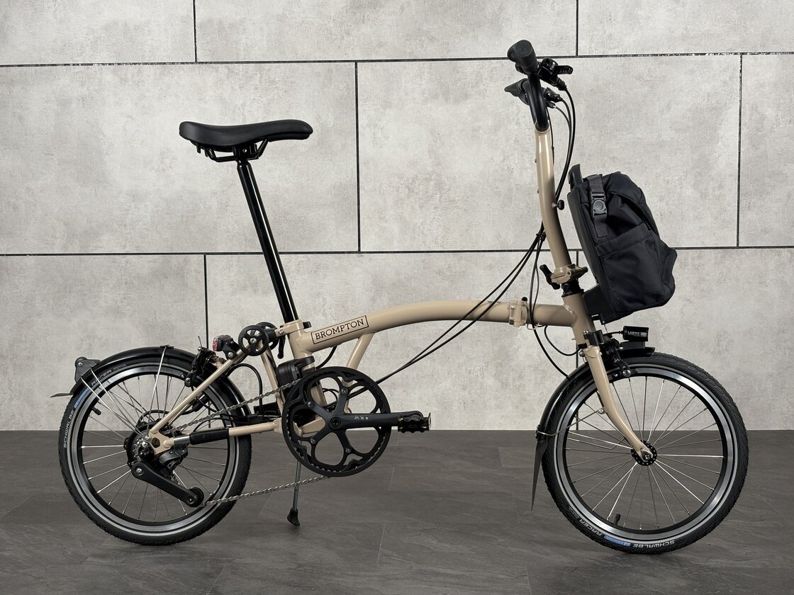 Elektryczny rower składany Brompton C-Line 4s Dune Sand