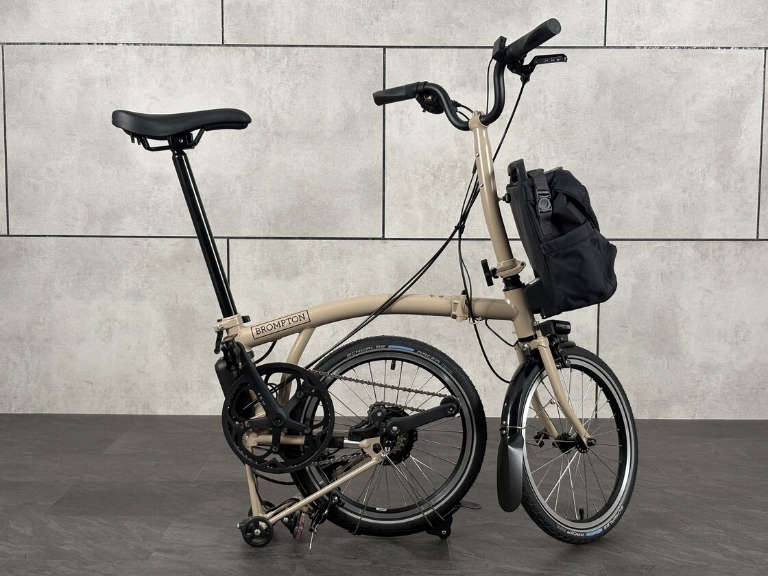 Elektryczny rower składany Brompton C-Line 4s Dune Sand
