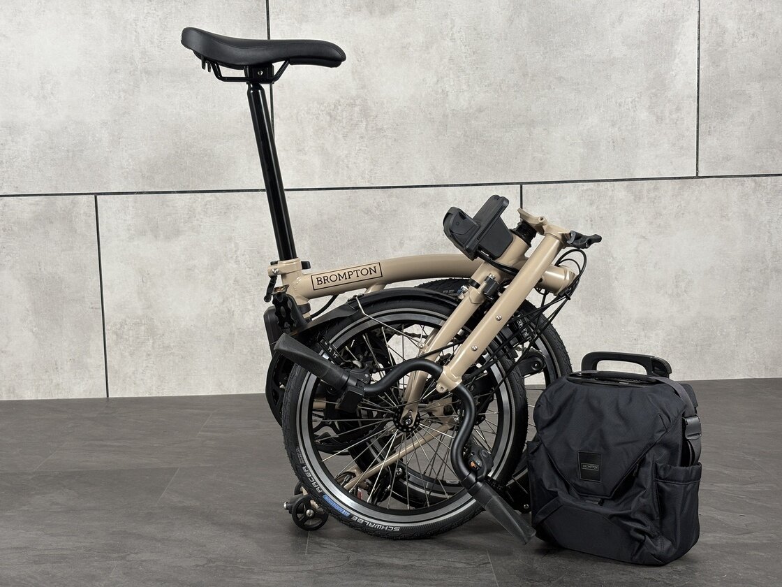 Elektryczny rower składany Brompton C-Line 4s Dune Sand