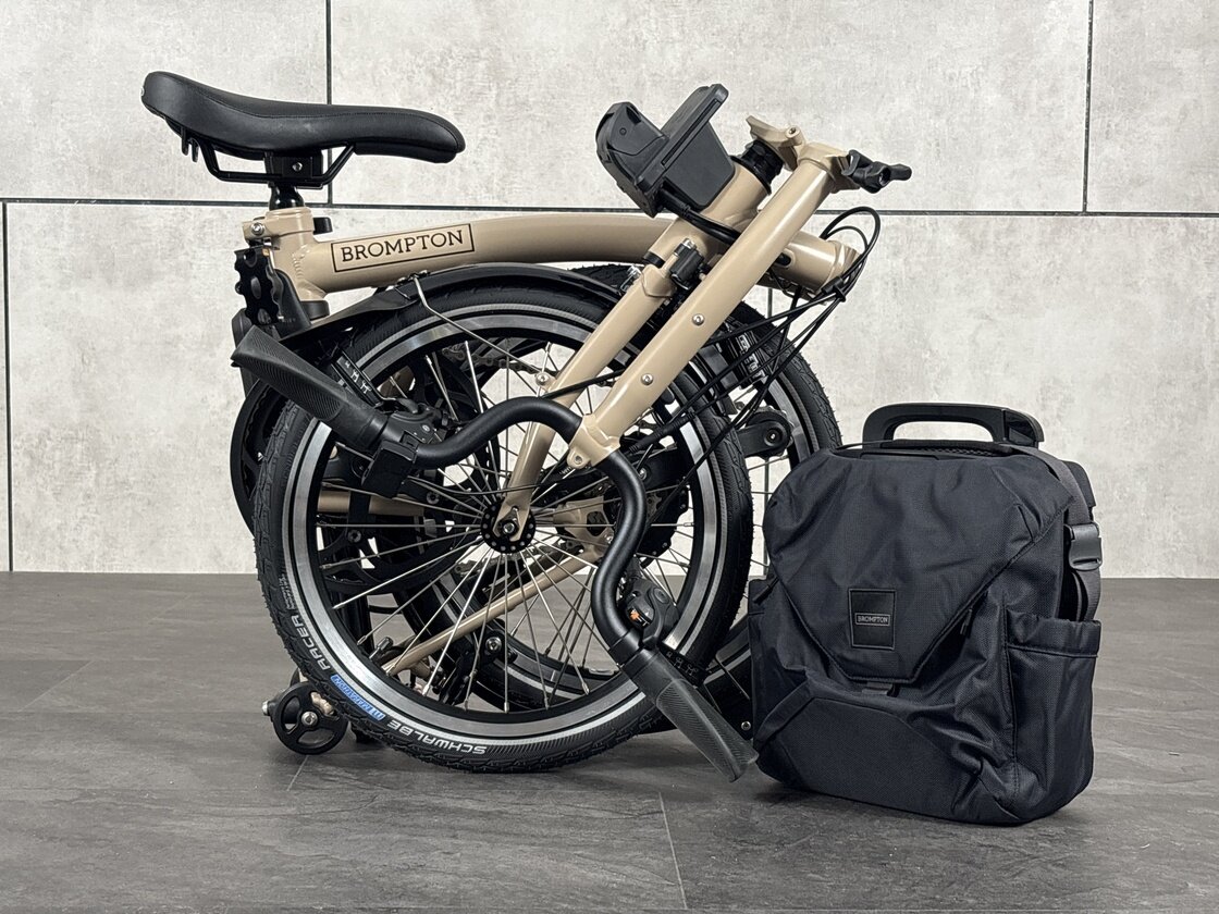 Elektryczny rower składany Brompton C-Line 4s Dune Sand
