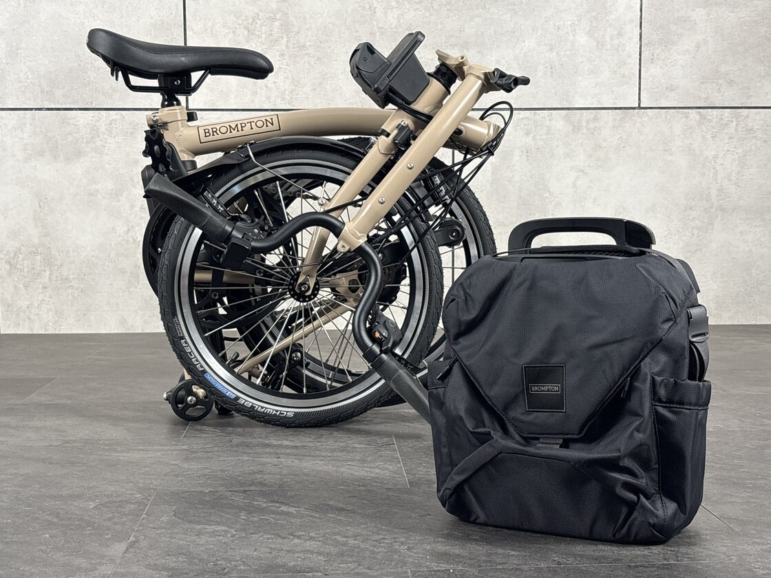 Elektryczny rower składany Brompton C-Line 4s Dune Sand