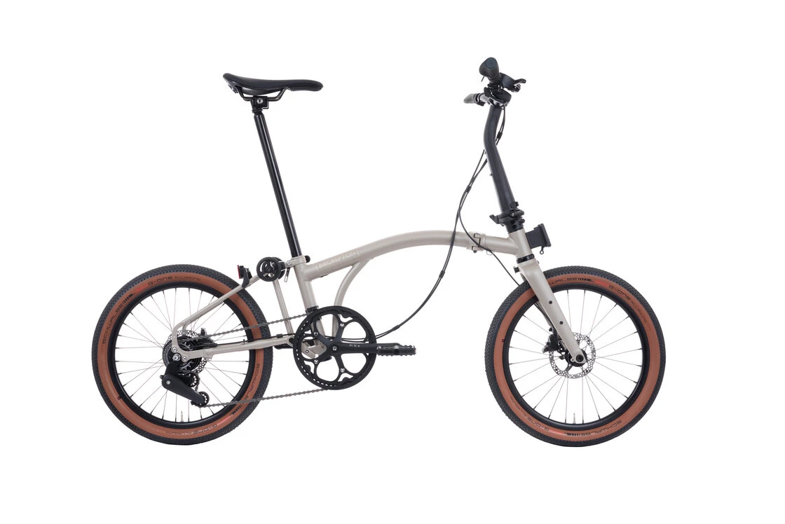 Elektryczny rower składany Brompton G-Line 8s Traildust White