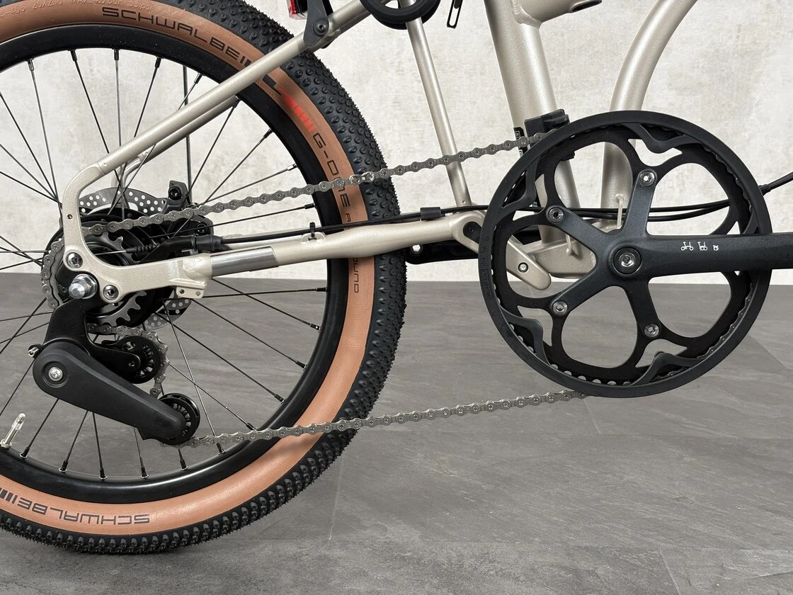 Elektryczny rower składany Brompton G-Line 8s Traildust White