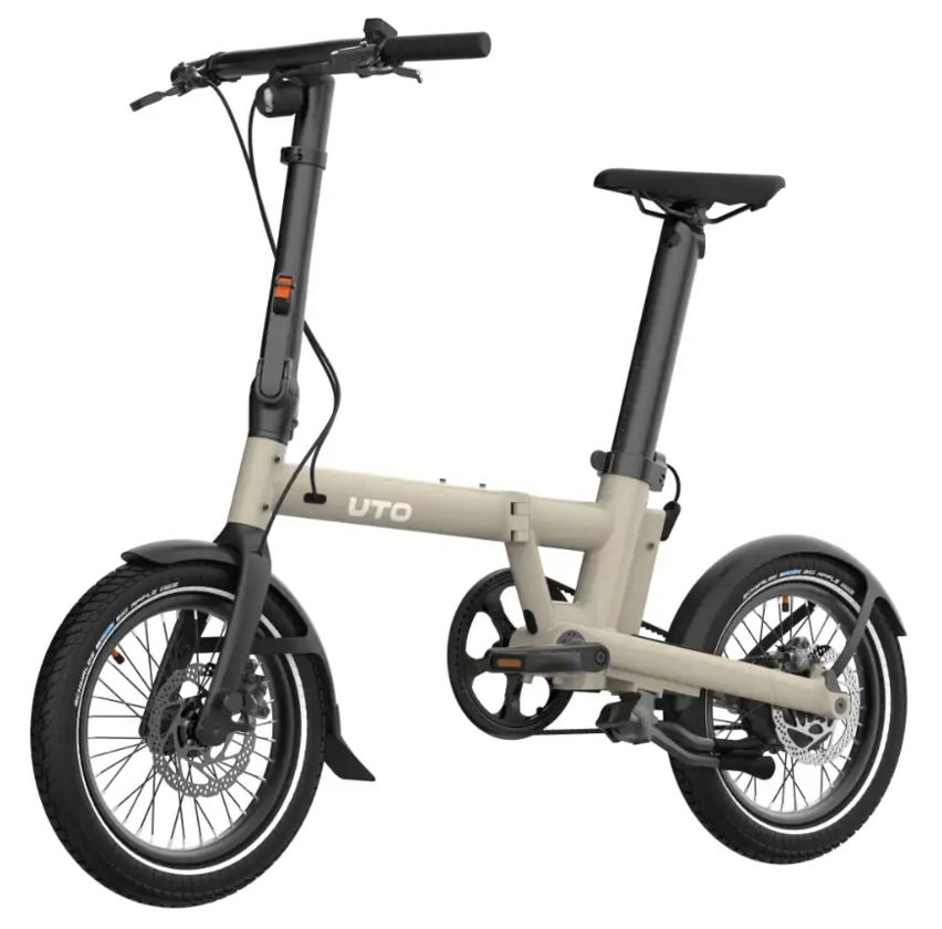 Elektryczny rower składany na pasku UTO PRO 16 Taupe