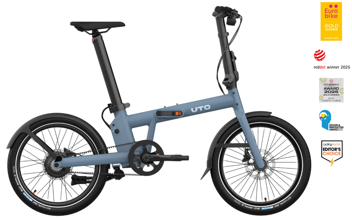 Elektryczny rower składany na pasku UTO PRO 20 Blue