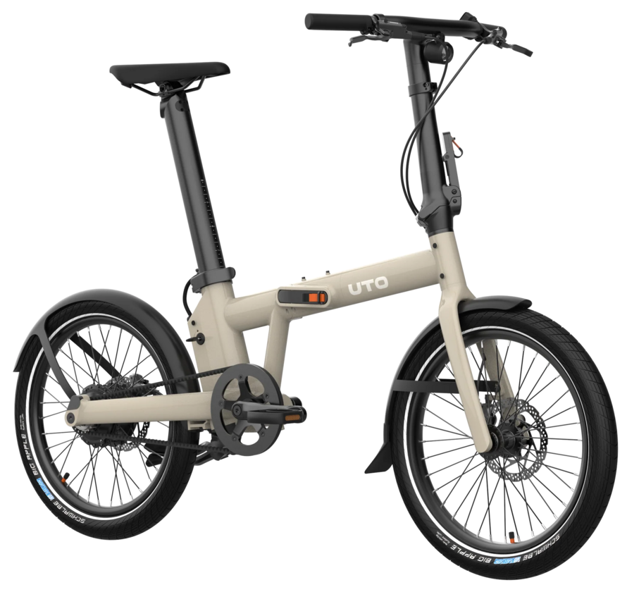 Elektryczny rower składany na pasku UTO PRO 20 Taupe