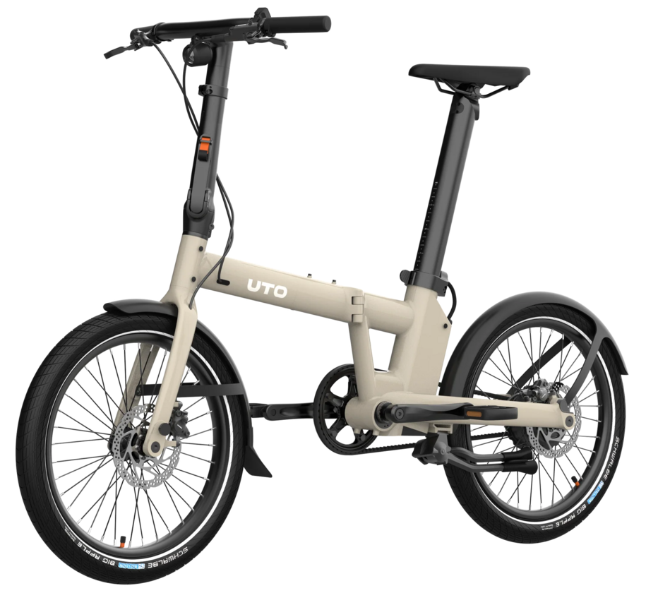 Elektryczny rower składany na pasku UTO PRO 20 Taupe