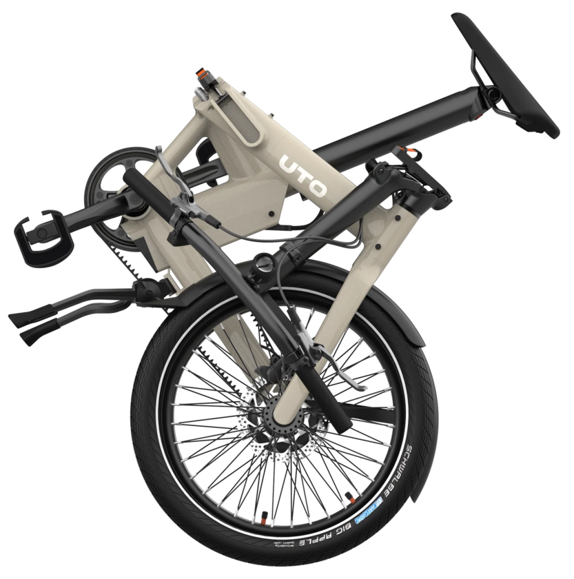 Elektryczny rower składany na pasku UTO PRO 20 Taupe