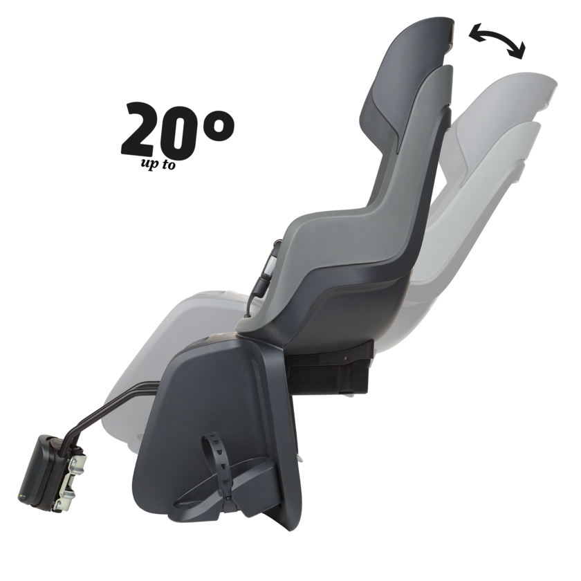 Fotelik rowerowy odchylany Bobike GO MAXI Reclinable - do ramy Macaron Grey