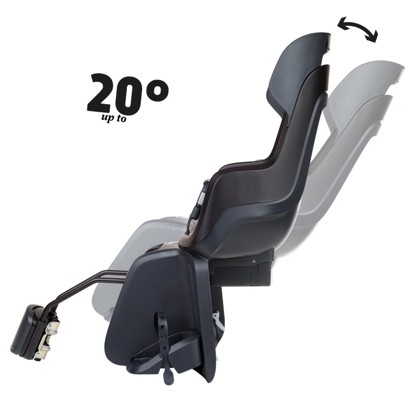 Fotelik rowerowy odchylany Bobike GO MAXI Reclinable - do ramy Urban Black