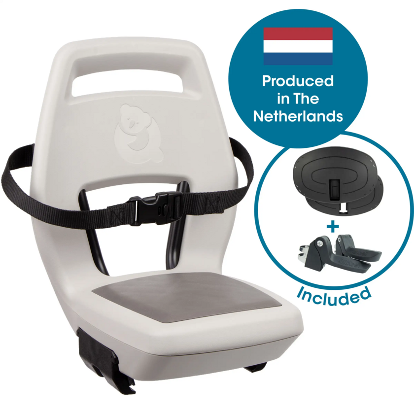 Fotelik rowerowy Qibbel 6+ Junior do 35kg Pebble Grey