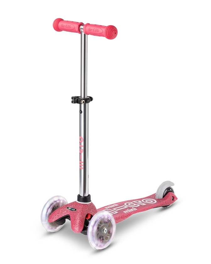 Hulajnoga dla dzieci Mini Mcro Deluxe Brokatowy LED Fairy Glitter LED Pink 