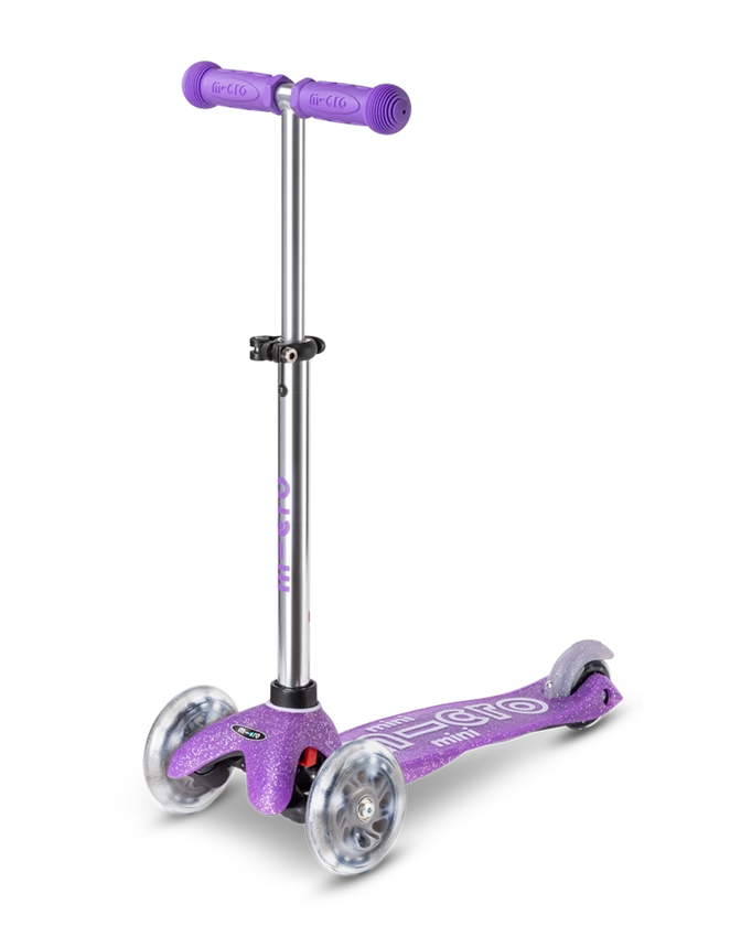 Hulajnoga dla dzieci Mini Mcro Deluxe Brokatowy LED Fairy Glitter LED Purple 