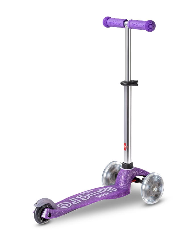 Hulajnoga dla dzieci Mini Mcro Deluxe Brokatowy LED Fairy Glitter LED Purple 
