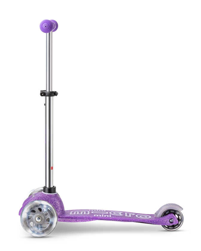 Hulajnoga dla dzieci Mini Mcro Deluxe Brokatowy LED Fairy Glitter LED Purple 