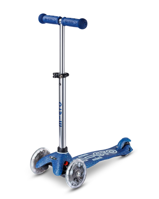 Hulajnoga dla dzieci Mini Mcro Deluxe Brokatowy LED Galaxy Glitter LED Navy Blue