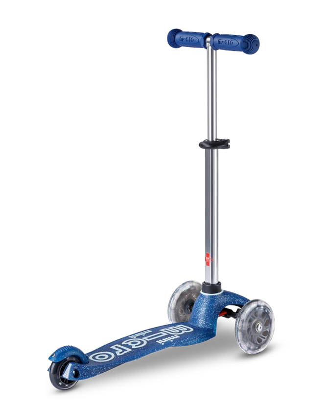 Hulajnoga dla dzieci Mini Mcro Deluxe Brokatowy LED Galaxy Glitter LED Navy Blue