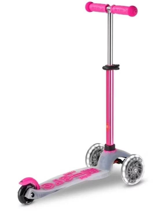 Hulajnoga dla dzieci Mini Micro Deluxe Flux LED Neochromowy różowy